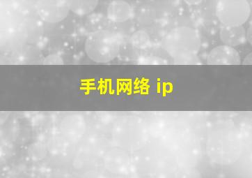 手机网络 ip